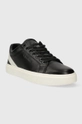 Kožne tenisice Calvin Klein LOW TOP LACE UP ARCHIVE STRIPE crna