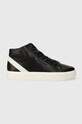 Calvin Klein sneakersy skórzane HIGH TOP LACE UP ARCHIVE STRIPE Planet friendly czarny HM0HM01291