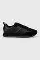 Kožené tenisky Calvin Klein LOW TOP LACE UP MIX nízky čierna HM0HM01280