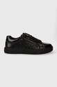 Calvin Klein sneakersy skórzane LOW TOP LACE UP W/ZIP MONO Planet friendly czarny HM0HM01277