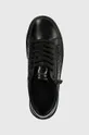 μαύρο Δερμάτινα αθλητικά παπούτσια Calvin Klein LOW TOP LACE UP W/ZIP MONO