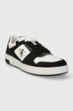 Calvin Klein Jeans sneakersy skórzane BASKET CUPSOLE LOW LTH ML FAD czarny