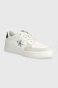 Tenisky Calvin Klein Jeans CLASSIC CUPSOLE LOW LTH ML FAD přírodní kůže bílá YM0YM00885