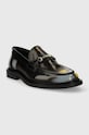 Filling Pieces mokasyny skórzane Loafer Polido 44233193040 czarny SS24