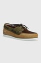 Mokasinke od brušene kože Tommy Hilfiger TH BOAT SHOE CORE C BLOCK SUEDE brušena koža zelena FM0FM04630
