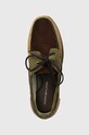 Mokasinke od brušene kože Tommy Hilfiger TH BOAT SHOE CORE C BLOCK SUEDE zelena FM0FM04630