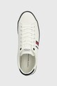 Tommy Hilfiger tenisi TH HI VULC LOW STRIPES MESH alb FM0FM04946