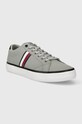 Tommy Hilfiger tenisówki TH HI VULC LOW STRIPES MESH FM0FM04946 szary SS24
