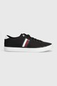 Кеды Tommy Hilfiger TH HI VULC LOW STRIPES MESH Planet friendly чёрный FM0FM04946