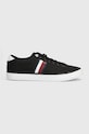 Tommy Hilfiger tenisi TH HI VULC LOW STRIPES MESH Planet friendly negru FM0FM04946