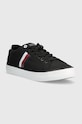 Tommy Hilfiger tenisi TH HI VULC LOW STRIPES MESH FM0FM04946 negru SS24
