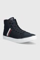 Kecky Tommy Hilfiger TH HI VULC STRIPES MESH FM0FM04948 námořnická modř SS24