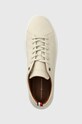 Kožené tenisky Tommy Hilfiger PREMIUM CORPORATE LTH SEASONAL béžová FM0FM04965