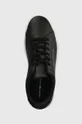 μαύρο Δερμάτινα αθλητικά παπούτσια Tommy Hilfiger TH COURT LEATHER