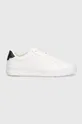 Δερμάτινα αθλητικά παπούτσια Tommy Hilfiger TH COURT BETTER LTH TUMBLED λευκό