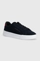 Σουέτ αθλητικά παπούτσια Tommy Hilfiger TH COURT BETTER SUEDE μικρό σκούρο μπλε FM0FM04973