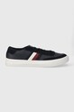 Tommy Hilfiger sneakersy skórzane TH CUPSET RWB LTH skóra zamszowa granatowy FM0FM04975