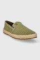 Tommy Hilfiger espadryle zamszowe TH ESAPDRILLE CLASSIC SUEDE FM0FM04984 zielony SS24