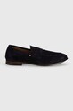 Велурени мокасини Tommy Hilfiger CASUAL LIGHT FLEXIBLE SDE LOAFER FM0FM04988 тъмносин SS24