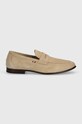 Mokasinke od brušene kože Tommy Hilfiger CASUAL LIGHT FLEXIBLE SDE LOAFER FM0FM04988 bež SS24