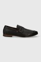 Tommy Hilfiger mokasyny skórzane CASUAL LIGHT FLEXIBLE LTH LOAFER FM0FM04989 czarny SS24