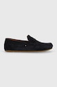 Semišové mokasíny Tommy Hilfiger CASUAL SUEDE DRIVER FM0FM04998 námořnická modř SS25