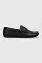 Kožne mokasinke Tommy Hilfiger CASUAL LEATHER DRIVER zrnata koža crna FM0FM04999