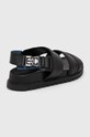 Încălțăminte Tommy Hilfiger sandale de piele ELEVATED TH BUCKLE LTH SANDAL FM0FM05007 negru