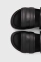 Tommy Hilfiger sandale de piele ELEVATED TH BUCKLE LTH SANDAL negru FM0FM05007