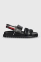Tommy Hilfiger sandały skórzane ELEVATED STRAPPY SANDAL FM0FM05008 granatowy SS24