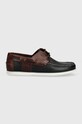 Barbour mokasyny skórzane Wake MFO0684NY71 granatowy SS24