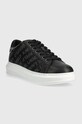 Karl Lagerfeld sneakersy skórzane KAPRI MENS KL52571.007 czarny SS24