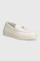 Кожени мокасини Karl Lagerfeld FLINT II ежедневен бял KL53314.011
