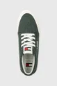 zielony Tommy Jeans sneakersy TJM MID CUT CANVAS COLOR