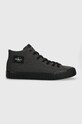 Πάνινα παπούτσια Calvin Klein Jeans SKATER VULC MID LACEUP CS ML DIF Planet friendly μαύρο YM0YM01023