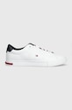 Tommy Hilfiger bőr sportcipő ESSENTIAL LEATHER DETAIL VULC alacsony fehér FM0FM04047