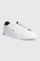 Tommy Hilfiger bőr sportcipő ESSENTIAL LEATHER DETAIL VULC FM0FM04047 fehér SS24