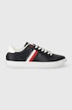 Kožené tenisky Tommy Hilfiger ESSENTIAL LEATHER CUPSOLE nízky tmavomodrá FM0FM04921