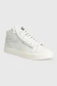 λευκό Δερμάτινα αθλητικά παπούτσια Calvin Klein HIGH TOP LACE UP W/ZIP Ανδρικά