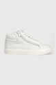 Kožené tenisky Calvin Klein HIGH TOP LACE UP W/ZIP HM0HM01476 biela SS24
