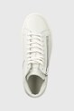 Kožené tenisky Calvin Klein HIGH TOP LACE UP W/ZIP biela HM0HM01476