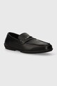 Calvin Klein mokasyny skórzane DRIVING SHOE METAL BAR skóra licowa czarny HM0HM01473