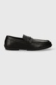 Calvin Klein mocasini de piele DRIVING SHOE METAL BAR HM0HM01473 negru SS24