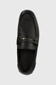 Calvin Klein mokasyny skórzane DRIVING SHOE METAL BAR czarny HM0HM01473