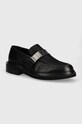 Mokasíny Calvin Klein MOCCASIN ICONIC PLAQUE JAQ MONO usňová koža čierna HM0HM01458