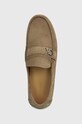 Semišové mokasíny Calvin Klein DRIVING SHOE BOLD LOGO béžová HM0HM01448