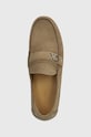 Semišové mokasíny Calvin Klein DRIVING SHOE BOLD LOGO béžová HM0HM01448
