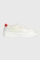 biały Calvin Klein sneakersy skórzane LOW TOP LACE UP BSKT Męski