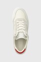 Kožené tenisky Calvin Klein LOW TOP LACE UP BSKT biela HM0HM01402