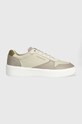 Kožené tenisky Calvin Klein LOW TOP LACE UP BSKT Planet friendly béžová HM0HM01402